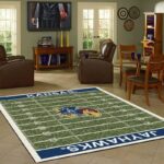 Kansas Jayhawks Home Field Area Rug Football Team Logo Carpet Living Room Rugs Rug Regtangle Carpet Floor Decor Home Decor 0