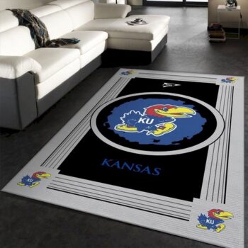 Kansas Jayhawks Ncaa Team Logo Nice Gift Home Decor Rectangle Area Rug 0
