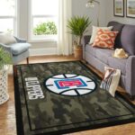 La Clippers Nba Area Rugs Camo Style Living Room Carpet Team Logo Home Rug Regtangle Carpet Floor Decor Home Decor 0