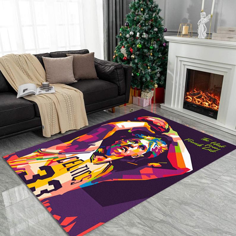 Larry Bird Inspired Rug Boston Celtics Floor Mat Carpet Sport Decor 0 Larry Bird Inspired Rug Boston Celtics Floor Mat Carpet Sport Decor 0
