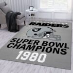 Las Vegas Raiders 1980 Nfl 1 Area Rug Living Room And Bed Room Rug Rug Regtangle Carpet Floor Decor Home Decor 0