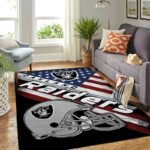 Las Vegas Raiders Nfl Team Logo American Style Area Rug Living Room And Bed Room Rug Rug Regtangle Carpet Floor Decor Home Decor 0