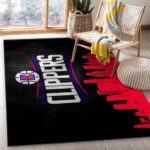 Los Angeles Clippers Nba Team Logo Area Rug Kitchen Rug Home Us Deco 0