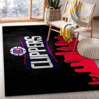Los Angeles Clippers Nba Team Logo Area Rug Kitchen Rug Home Us Deco 0