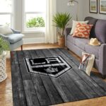 Los Angeles Kings Nhl Team Logo Grey Area Rugs Wooden Style Living Room Carpet Sports Rug Regtangle Carpet Floor Decor Home Decor 0
