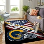 Los Angeles Rams Nfl Area Rugs Team Logo American Flag Style Living Room Carpet Sports Rug Regtangle Carpet Floor Decor Home Decor 0
