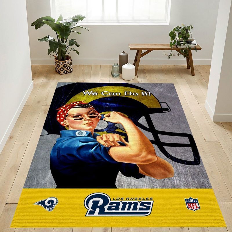 Los Angeles Rams Yellow Nfl Rosie The Riveter Area Rug Living Room And Bed Room Rug Rug Regtangle Carpet Floor Decor Home Decor 0 Los Angeles Rams Yellow Nfl Rosie The Riveter Area Rug Living Room And Bed Room Rug Rug Regtangle Carpet Floor Decor Home Decor 0