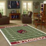 Louisville Cardinals Home Field Area Rug Football Team Logo Carpet Living Room Rugs Rug Regtangle Carpet Floor Decor Home Decor 0