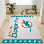Miami Dolphins Banner Nfl Logo Area Rug For Gift Bedroom Rug Home Us D 0