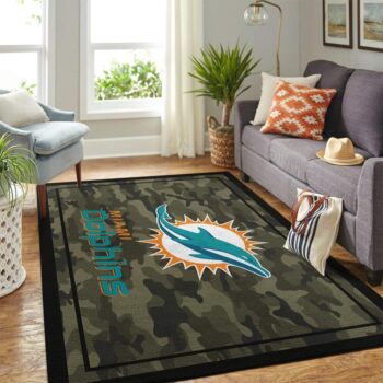 Miami Dolphins Nfl Area Rugs Camo Style Living Room Carpet Team Logo Home Rug Regtangle Carpet Floor Decor Home Decor 0