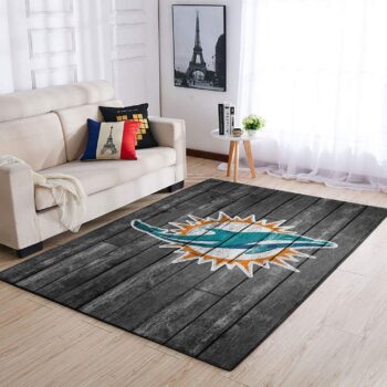 Miami Dolphins Nfl Area Rugs Football Living Room Carpet Team Logo Wooden Home Rug Regtangle Carpet Floor Decor Home Decor 0