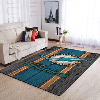 Miami Dolphins Nfl Area Rugs Football Living Room Carpet Team Logo Wooden Style Home Rug Regtangle Carpet Floor Decor Home Decor 0