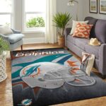 Miami Dolphins Nfl Area Rugs Team Helmet Living Room Carpet Sports Rug Regtangle Carpet Floor Decor Home Decor 0