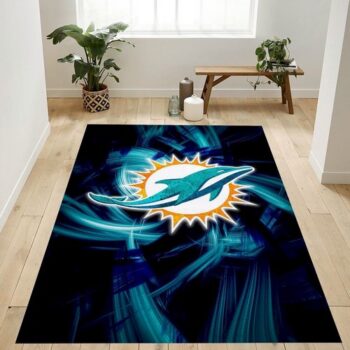 Miami Dolphins Nfl Team Logo Rug Bedroom Rug Home Decor Floor Decor Mi 0
