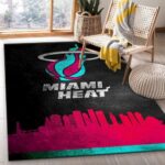 Miami Heat Vice Skyline Nba Team Logo Area Rug Kitchen Rug Us Gift D 0