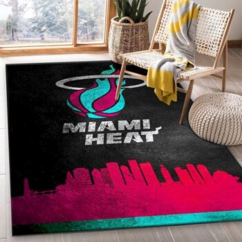 Miami Heat Vice Skyline Nba Team Logo Area Rug Kitchen Rug Us Gift D 0