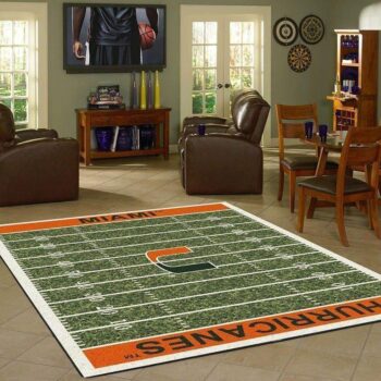 Miami Hurricanes Home Field Area Rug Football Living Room Carpet Home Rug Regtangle Carpet Floor Decor Home Decor 0
