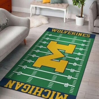 Michigan Wolverines Home Field Area Rug Football Team Logo Carpet Living Room Rugs Rug Regtangle Carpet Floor Decor Home Decor 0