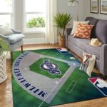 Milwaukee Brewers Area Rug Mlb Baseball Team Logo Carpet Living Room Rugs Rug Regtangle Carpet Floor Decor Home Decor V1765 0