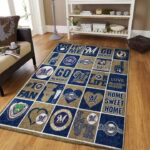 Milwaukee Brewers Mlb Baseball Area Rug Baseball Rug Regtangle Carpet Floor Decor Home Decor V8380 0