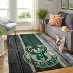 Milwaukee Bucks Nba Team Logo Area Rugs Wooden Style Living Room Carpet Sports Rug Regtangle Carpet Floor Decor Home Decor 0