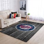 Minnesota Twins Mlb Team Logo Grey Area Rugs Wooden Style Living Room Carpet Sports Rug Regtangle Carpet Floor Decor Home Decor 0