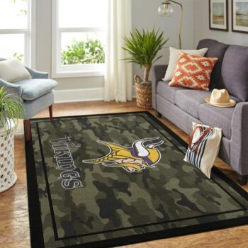 Minnesota Vikings Nfl Area Rugs Camo Style Living Room Carpet Team Logo Home Rug Regtangle Carpet Floor Decor Home Decor 0