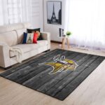 Minnesota Vikings Nfl Area Rugs Football Living Room Carpet Team Logo Wooden Home Rug Regtangle Carpet Floor Decor Home Decor 0