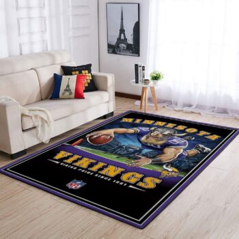 Minnesota Vikings Nfl Team Pride Rectangle Area Rug Area Rug Living Room Carpet Rug Regtangle Carpet Floor Decor Home Decor 0