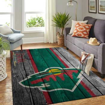 Minnesota Wild Nhl Team Logo Area Rugs Wooden Style Living Room Carpet Sports Rug Regtangle Carpet Floor Decor Home Decor 0