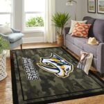 Nashville Predators Nhl Area Rugs Camo Style Living Room Carpet Team Logo Home Rug Regtangle Carpet Floor Decor Home Decor 0