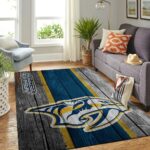Nashville Predators Nhl Team Logo Area Rugs Wooden Style Living Room Carpet Sports Rug Regtangle Carpet Floor Decor Home Decor 0