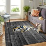 Nashville Predators Nhl Team Logo Grey Area Rugs Wooden Style Living Room Carpet Sports Rug Regtangle Carpet Floor Decor Home Decor 0