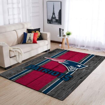 New England Patriots Nfl Team Logo Area Rugs Wooden Style Living Room Carpet Sports Rug Regtangle Carpet Floor Decor Home Decor 0