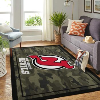 New Jersey Devils Nhl Area Rugs Camo Style Living Room Carpet Team Logo Home Rug Regtangle Carpet Floor Decor Home Decor 0