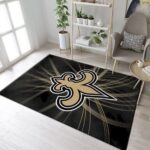 New Orleans Saints Logo Nfl Team Area Rug Rugs For Living Room Rug Hom 0