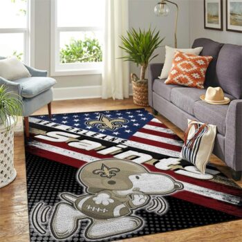 New Orleans Saints Nfl Area Rugs American Flag Snoopy Living Room Carpet Team Logo Sports Rug Regtangle Carpet Floor Decor Home Decor 0