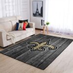 New Orleans Saints Nfl Area Rugs Football Living Room Carpet Team Logo Wooden Home Rug Regtangle Carpet Floor Decor Home Decor 0