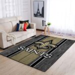 New Orleans Saints Nfl Area Rugs Football Living Room Carpet Team Logo Wooden Style Home Rug Regtangle Carpet Floor Decor Home Decor 0