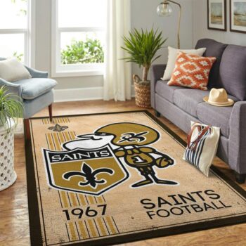New Orleans Saints Nfl Area Rugs Retro Style Living Room Carpet Team Logo Sports Rug Regtangle Carpet Floor Decor Home Decor 0