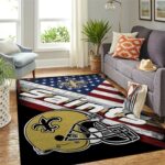 New Orleans Saints Nfl Area Rugs Team Logo American Flag Style Living Room Carpet Sports Rug Regtangle Carpet Floor Decor Home Decor 0