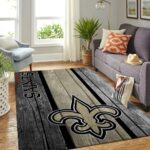 New Orleans Saints Nfl Team Logo Area Rugs Wooden Style Living Room Carpet Sports Rug Regtangle Carpet Floor Decor Home Decor 0