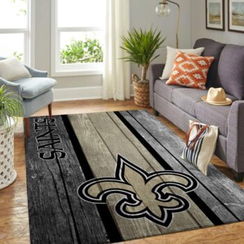 New Orleans Saints Nfl Team Logo Area Rugs Wooden Style Living Room Carpet Sports Rug Regtangle Carpet Floor Decor Home Decor 0