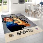 New Orleans Saints Nfl Team Logo Rug Bedroom Rug Family Gift Us Decor 0