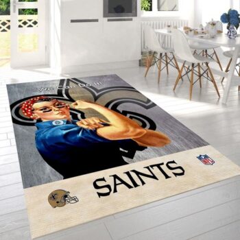 New Orleans Saints Nfl Team Logo Rug Bedroom Rug Family Gift Us Decor 0