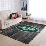 New York Jets Nfl Team Logo Grey Area Rugs Wooden Style Living Room Carpet Sports Rug Regtangle Carpet Floor Decor Home Decor 0