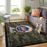 New York Mets Mlb Area Rugs Camo Style Living Room Carpet Team Logo Home Rug Regtangle Carpet Floor Decor Home Decor 0