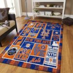 New York Mets Mlb Baseball Area Rug Baseball Rug Regtangle Carpet Floor Decor Home Decor V5083 0