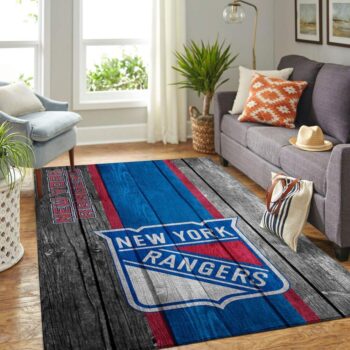 New York Rangers Nhl Team Logo Area Rugs Wooden Style Living Room Carpet Sports Rug Regtangle Carpet Floor Decor Home Decor 0