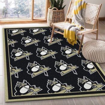 Nhl Repeat Pittsburgh Penguins Area Rug Living Room And Bed Room Rug Rug Regtangle Carpet Floor Decor Home Decor 0